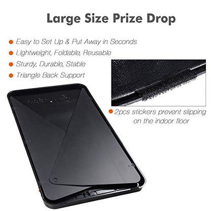 WinSpin 41"x25" Prize Drop Board Foldable Stand Disk Drop Board Game with 12 Playing Pucks for Carnival Tradeshow Party, (with Multi-Colored LED Light)