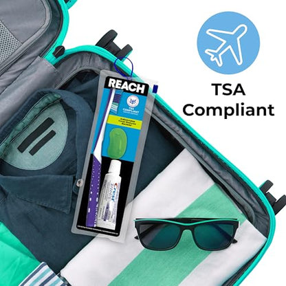 Reach Ultraclean Travel Kit Toothbrush with Toothbrush Cap and Toothpaste, Multi-Angled, Soft Bristles, TSA-Airport Friendly, Resealable, Portable and Reusable Bag - size: 1 Count (Pack of 1)