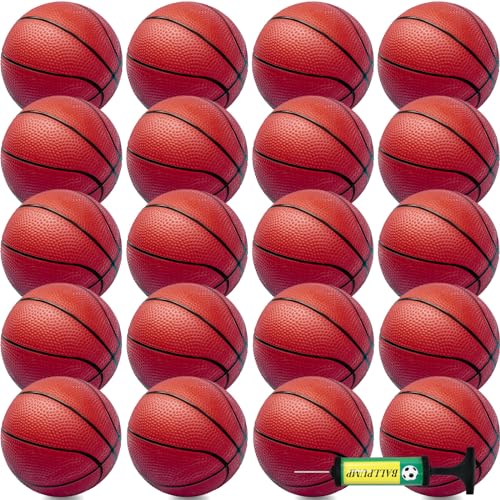 Oleitodh 40Pcs 6" Inflatable Mini Basketball Balls Bulk Inflatable Small Basketball Set, PVC Small Basketballs for Over The Door Hoop Games Party Favors Indoor Outdoor Play Adults Kids Pool Beach - color: Coffee, size: 6" 40 Pack