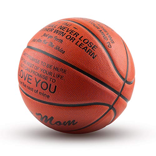 KAAYEE Engraved Basketball for Grandson, Engraved Basketball for Son from Mom Dad, Personalized 29.5" Basketballs Gifts, Custom Christmas Birthday Graduation Back to School Gift for Son from Mom Dad - color: Mom to Son
