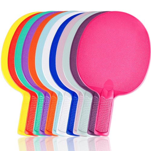 12 Pcs Plastic Table Tennis Paddles Unbreakable Ping Pong Paddles Rackets Textured Table Tennis Training Paddle for Beginner Adult Outdoor Equipment
