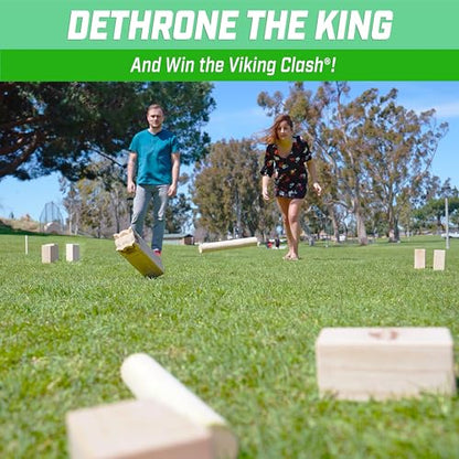 GoSports Kubb Yard Game Set - Choose Regulation or Backyard - Kuub Viking Chess Outdoor Game - style: Backyard Size