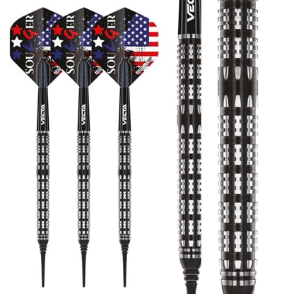 Winmau Leonard Gates The Soulger Steel Tip Darts Set - 90% Tungsten Professional Darts - C-Axis Grip Control with Prism Flights & Vecta Shafts - Available in Multiple Weights