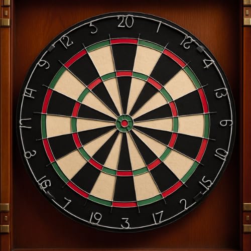 Personalized Dart Board Cabinet Set with 6 Steel Tip Darts, Paper Fibre Dartboard, Chalk & Eraser (21.5 x 21.5 x 2.75) - Engraving