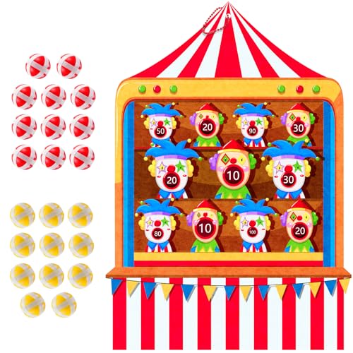Carnival Birthday Party Decorations - Dart Board with 22 Balls,Felt Cloth Circus Theme Party Decorations,Fun Outdoor & Indoor Family Game for Birthday(23.6x17.7Inches) - size: 23.6x17.7Inches
