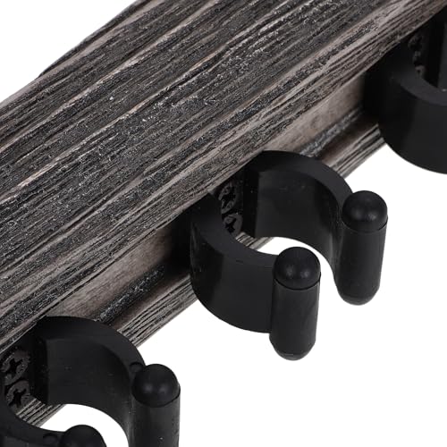 Toyvian Wall Mounted Pool Cue Holder and Solid Wood Cue Rack, Silver Gray Billiard Stick Storage Stand with 6-cue Capacity for Game Room and Playroom Billiards Accessories
