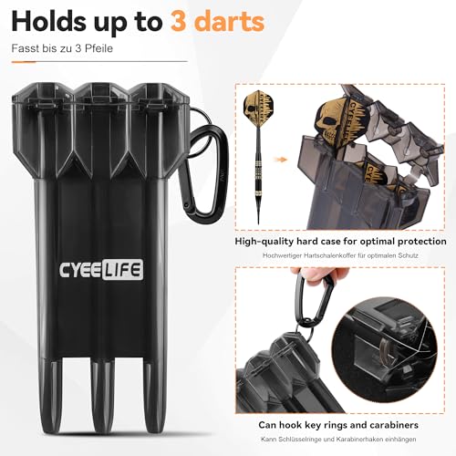 CyeeLife Darts Soft Tip with Gift Carrying Case - Professional Darts Plastic Tip with Brass Barrel + 3 Integrated Dart Flights and 30pcs Plastic Tip,Soft tip Dart Set for Electronic Dartboard