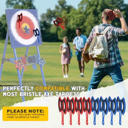 Throwing Axe for Axe Throwing Game for Backyard, Throwing Axe Set with Throwing Star for Outdoor Games, Durable and Fun for All Ages - style: 8 Throwing Axes