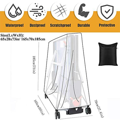 Table Tennis Table Cover Outdoor Indoor Foldable Ping Pong Table Protector Waterproof Dustproof Folding Table Tennis Table Storage Covers (210D Oxford Fabric)
