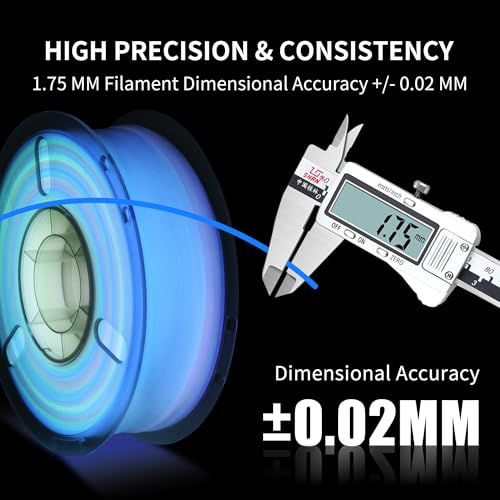 RAMBERY Glow in The Dark Rainbow 3D Printer Filament Luminous PLA Filament 1.75mm 3D Printing Filament Fit Most FDM Printers, 1kg(2.2lbs)/Spool - color: C-pla Luminous Rainbow01, size: 1kg