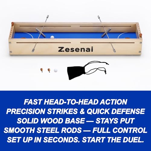 Micro Football – Fast-Paced Mini Foosball Reflex Game for 2 Players, Tabletop Skill Duel with Soccer & Hockey Style Action for Family Game Night and Competitive Play - size: Large
