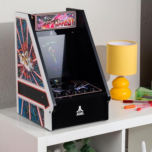 Arcade Classics - Atari Tempest Counter Series Game Machine, 5 Games, 8" Liquid Crystal Screen - Mini Cabinet, Portable Gaming, Retro, Countertop Console, Basement Decoration, Man Cave - style: Tempest Counter Series