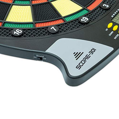 Carromco Electronic Dart Board Score 2nd Generation 92016 Unisex Adult, Black, Red, Green, Yellow