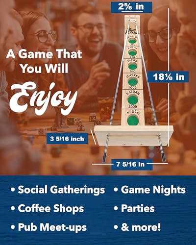 WE Games Shoot the Moon Game (10 Count), Large 18 inch Size, Solid Natural Wood, Retro Games for Adults, Classic Table Top Board Game - size: 10 units