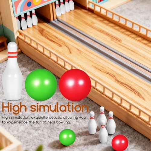 VOSAREA 1 Set Miniature Bowling Pin Set Dollhouse Bowling for Party Decorations Restaurants and Unique Home Decor High Simulation Design