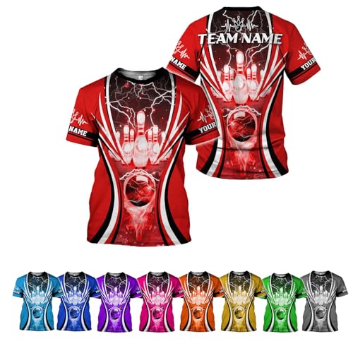 Rivelus Personalized Name Bowling Shirts for Men and Women 3D, Bowling Shirts for Team Bowling, Bowling Shirts Gift - color: Blm62