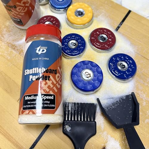 Shuffleboard Sand Wax High/Medium Speed Shuffleboard Powder Set, Shuffleboard Sand with Mini Brush Set - size: 4 Cans Meduim Speed