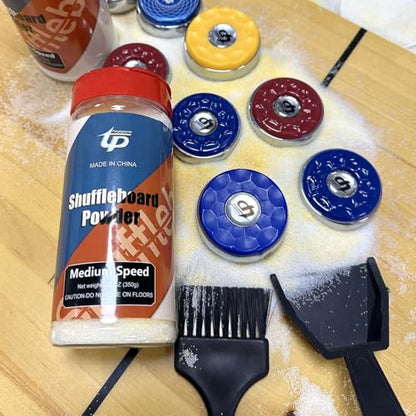 Shuffleboard Sand Wax High/Medium Speed Shuffleboard Powder Set, Shuffleboard Sand with Mini Brush Set - size: 4 Cans Meduim Speed