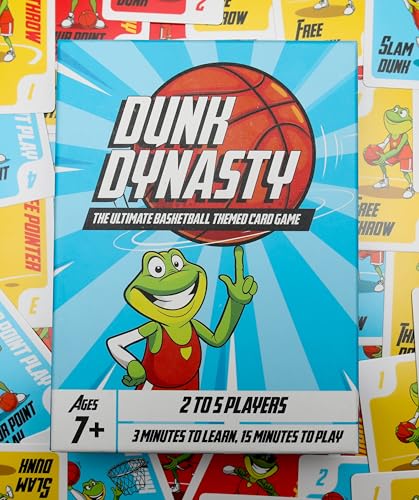 Dunk Dynasty – The Ultimate Basketball Card Game! Strategic Card Game for Kids and Adults. Great for Parties and Game Nights. 2-5 Players, Ages 7+.