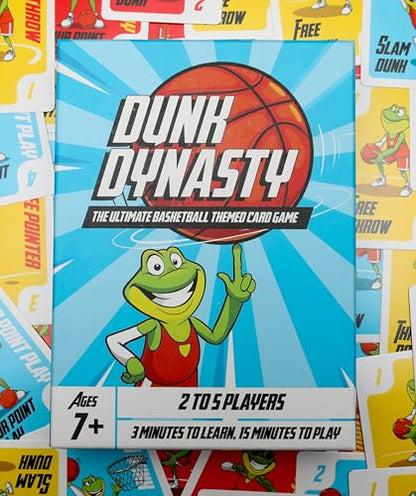 Dunk Dynasty – The Ultimate Basketball Card Game! Strategic Card Game for Kids and Adults. Great for Parties and Game Nights. 2-5 Players, Ages 7+.