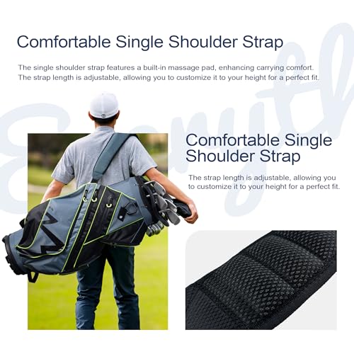 uniHimal 14-Way Golf Cart Bag with Organizer Divider & Rain Cover - color: Foggy Blue