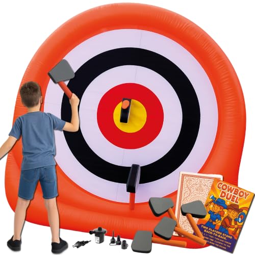 Axe Throwing Game for Backyard – Giant 7ft Inflatable Target w/ 15+ Exclusive Games & Air Pump Included – Outdoor Games for Adults Kids & Family, Carnival & Yard Games | Greenfs