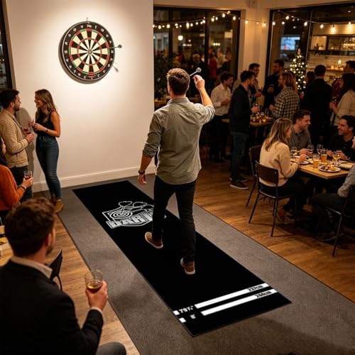 Genérico Darts Mat | 300 x 34 cm with Rubber Throwing Line | Darts Tip Protection Mat - Home, Rest Room, Indoor, Basement, Training, Game, Tournament - color: Mat 12