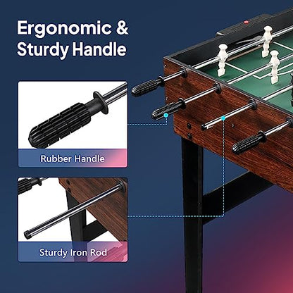 PEXMOR 10-in-1 Multi Game Table for Adults, 48" Combo Game Table for Game Room, Game Table Set for Family w/Hockey, Foosball, Pool, Ping Pong, Shuffleboard, Chess, Checkers, Bowling, Backgammon