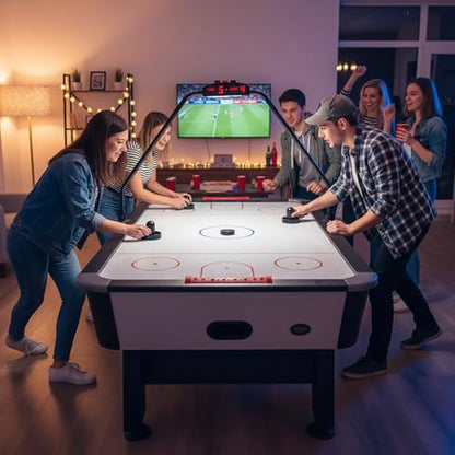 10-piece Set Mini Air Hockey Pushers and Pucks, Strikers Goal Handles Pushers Paddles Air Hockey Table Replacement Accessories, (2 Pushers, 4 Pucks,4 Pads), 60MM - color: Black