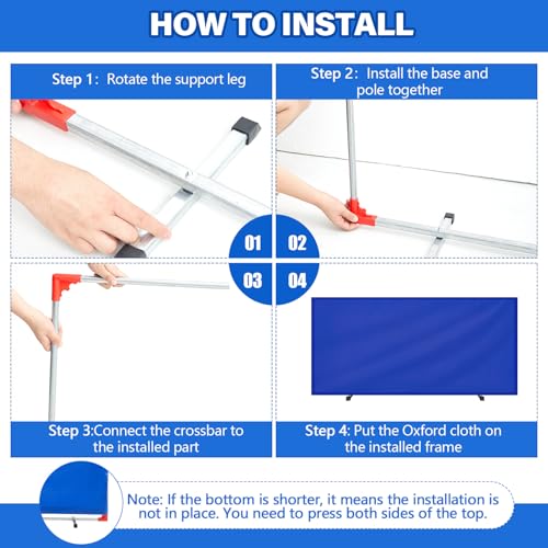 5 Pcs Table Tennis Barrier, 55" x 29.5" Practice Training Baffle with 420D Oxford Cloth, Portable Pickup Surround for Quick Ball Collection, Table Tennis Court Fencing Walls - color: Blue