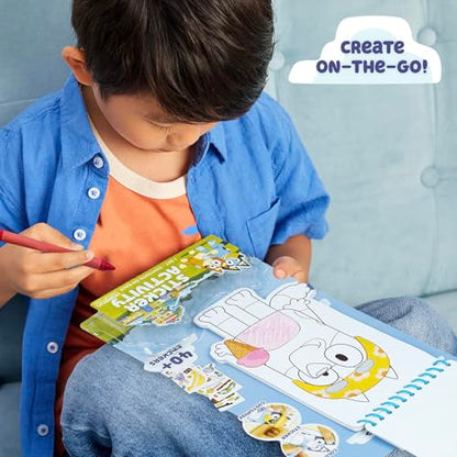 Bluey Sticker Activity Book, Includes 40 Stickers, Crayons, 2-in-1 Coloring & Sticker Book, Bluey Toys, Stickers for Kids, 5 Year Old Girl Gift, Coloring Books for Kids Ages 4-8, Toys & Games - style: Bluey Sticker Activity