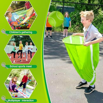Jenaai Granny Pants Game Set Funny Outdoor Yard Games for Adults Giant Pants Toss Game with 12 Bouncy Balls 2 Pumps Backyard Lawn Party Games for Family Reunion BBQ Birthday - style: Tennis