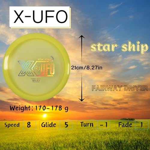 X-UFO Disc Golf Set - Disc Golf Starter Set 5 Pieces, with Putter, Driver, Mid-Range Discs, Mini Discs,Disc Golf Discs Set 170-180 Grams,PDGA Certified Golf Disc (Set 4) - color: Set 4