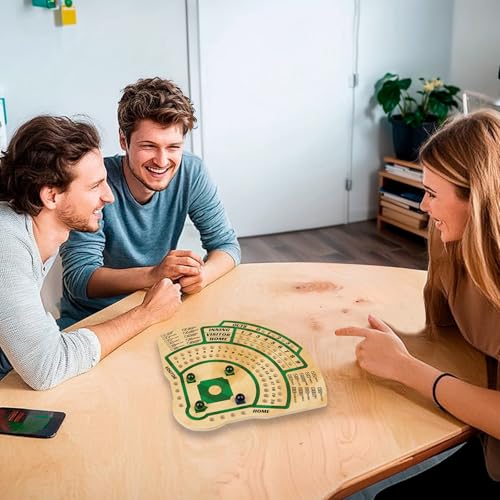 WodGod Baseball Board Game,Baseball Dice Board Game,Solid Wood,12 Colourful Beads and Dice,Manual Included,Portable,Perfect for Home Party,Family Night and Road Trip (Sector)