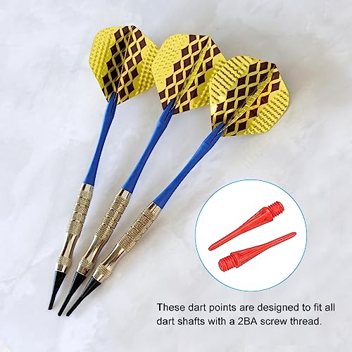 PATIKIL Plastic Dart Tips 2BA Thread Soft Dart Replacement Plastic Tip Soft Tip Dart Accessories - color: Red