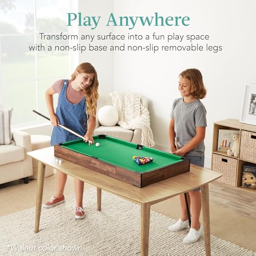 Best Choice Products Tabletop Billiard Table, Pool Game Table for Living Room, Game Room w/ 2 Cue Sticks, Ball Set, Storage Bag - color: Arcade