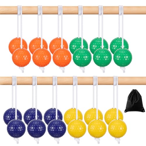 Lenwen 12 Pack Ladder Ball Outdoor Game Ladder Toss Balls Replacement Bolas with Storage Bag for Toss Match Yard Lawn Golf Game, 4 Colors - color: Purple,yellow,green,orange