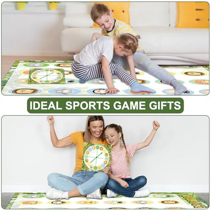 Lonfliness Jungle Animal Pose Balance Floor Game for 2 or More Players,Animal Large Mat Party Game Indoor Outdoor Family Reunion Games for Friends Adult Group Activity Jungle Party Favor Gift