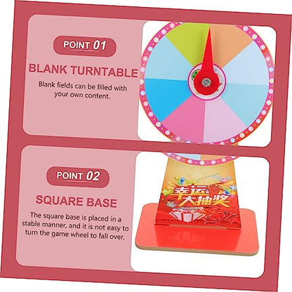 Roulette Wheel Game for Parties Rotating Tabletop Raffle Wheel Plastic Carnival Game Props Style Fun for Adults and Boys and Girls