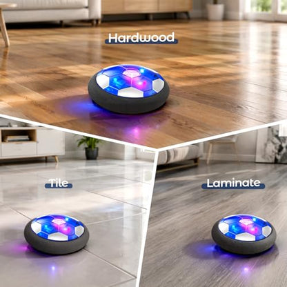 Rechargeable Hover Soccer Ball for Kids Indoor Games, Light-Up Soccer Toy with Soft Foam Bumper, Air-Powered Floating Ball Game, Birthday Gift for Boys and Girls Ages 4-12