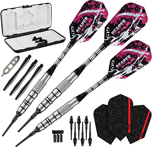 Viper Grim Reaper 80% Tungsten Soft Tip Darts with Storage/Travel Case - size: 16 Grams, style: Coarse Knurling