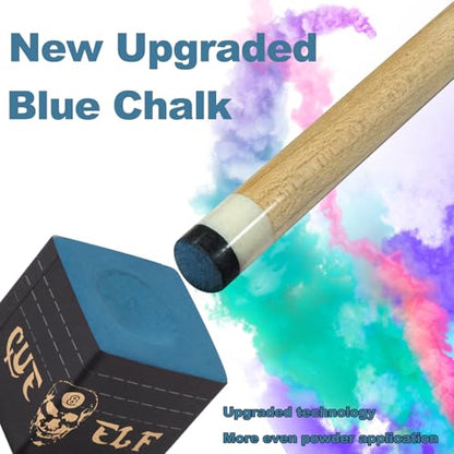 CUEELF Cube Pool Cue Chalk Technology Billiard Pool Stick Chalk for Professional Low Deflection, Durable, Reduces Miscues-1pc - color: Blue