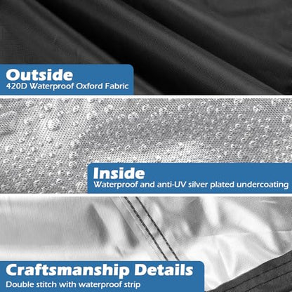 Ping Pong Table Cover Outdoor Waterproof,Table Tennis Cover Fits Both Folding and Flat Tables (Flat Size-9x5 FT) with Waterproof Seal, Includes Organize Bag for Indoor and Outdoor Use