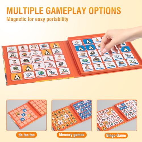 TRAVOFUN Bible Memory Matching Game for Kids - 3-in-1 Magnetic Travel Toy Set with 50 EVA Pieces, Tic-Tac-Toe & Storytime Bingo, Christian Educational Sunday School Games & Church Activities Gift - style: Bible Memory Game