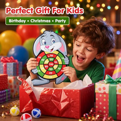 Sticky Ball Dartboard Elephant Design Self-Adhesive Surface for Family Indoor Outdoor Play and Throwing Target Games, Blue Elephant - size: One Size