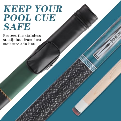 10mm11mm12mm13mm Billiard Pool Cue Stick Set, 20 oz 58 inch Canadian Maple Cue Stick Irish Linen Wrap, Cue Stick for Beginner, Commercial and Home Entertainment - color: 11mm Sky Blue with case