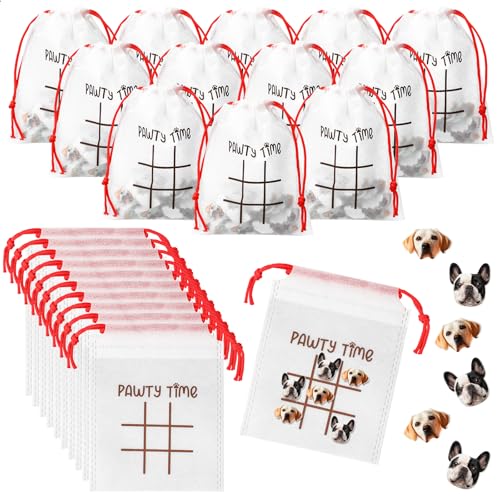 Sotiff 36 Sets Dog Tic Tac Games for Kids Dog Party Favors Goody Bag Stuffers Classroom Exchange Gifts Outdoor Indoor Activities for Adults Kids School - style: Dog