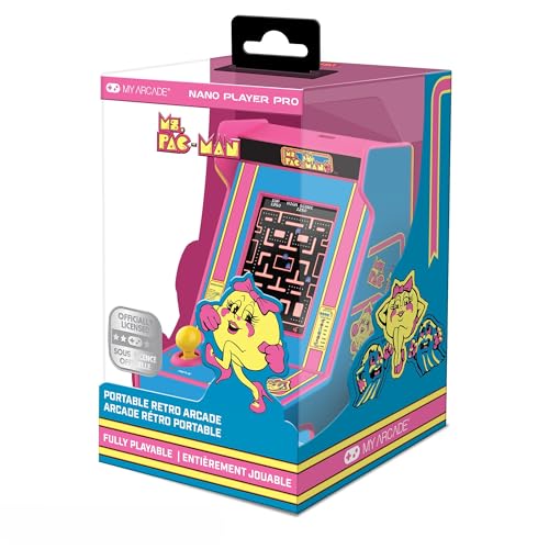My Arcade Ms. Pac-Man Nano Player - 4.8" Mini Arcade, 2.4" Screen, Arcade Classics, Retro Consoles - style: Ms Pac Man