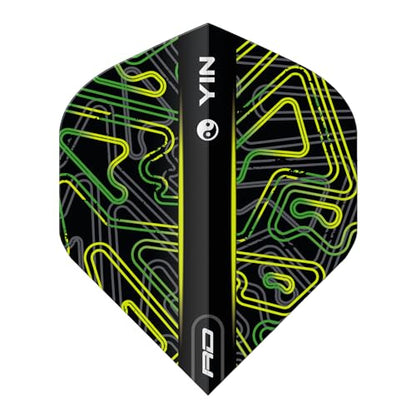 RED DRAGON Yin Yang Double Sided Dart Flights 3 Sets Per Pack (9 Dart Flights in Total) - color: Green and Black