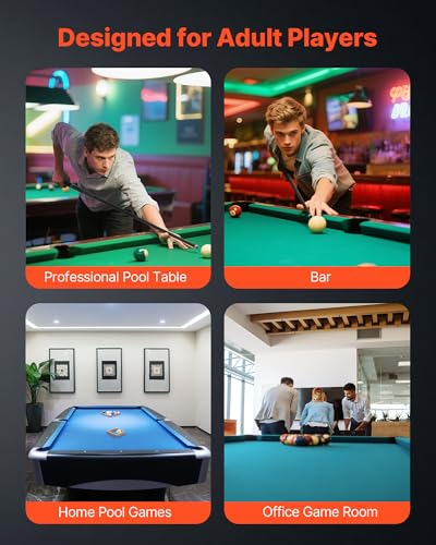 VEVOR Pool Cue, Pool Stick, 58 inch Billiard Pools Cue Stick with Multi-Layer Tip & ABS Connection Ring, Cues Sticks for Professional Pool Table, Bar, Home, Office - style: 1 Piece Pool Stick